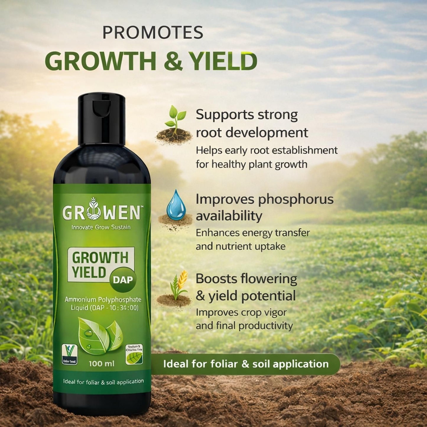 Combo of Growth Yield Liquid(100ml) With Plant Booster (50ml)